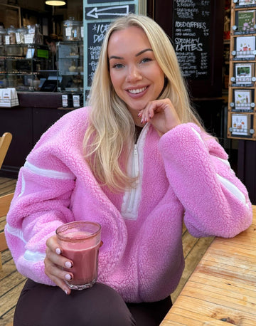 Industry Fleece Half Zip in Cotton Candy