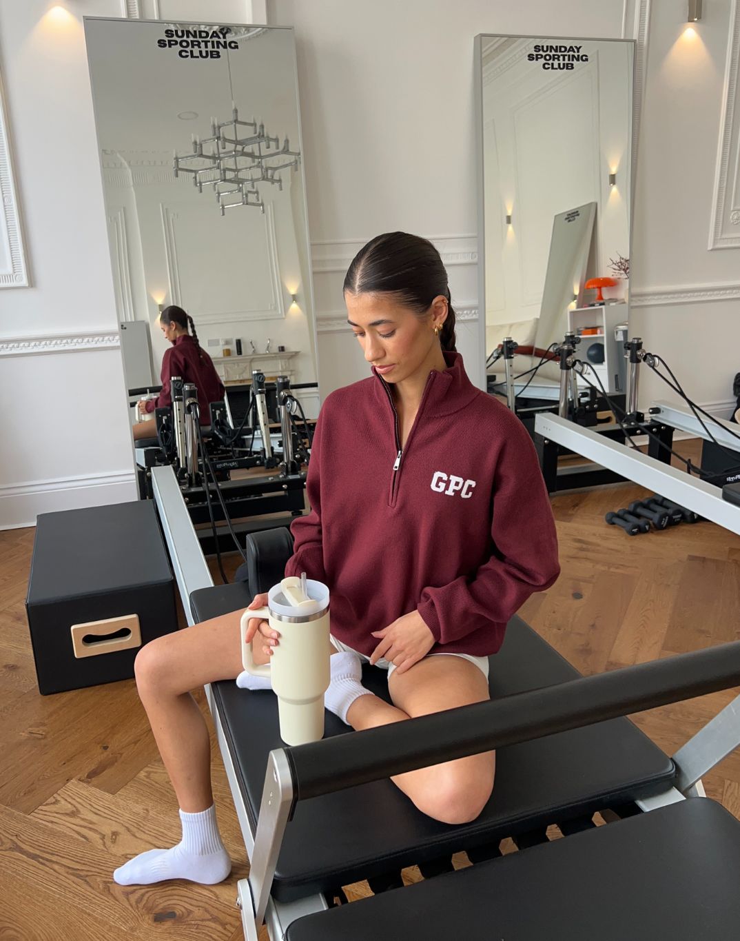 Knit Half Zip in Mulberry