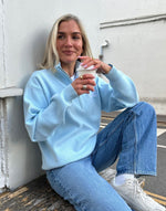Knit Half Zip in Baby Blue