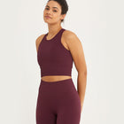 Lotus Rib Knit Bra in Rosewood - Bras - Gym+Coffee IE