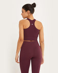 Lotus Rib Knit Bra in Rosewood - Bras - Gym+Coffee IE