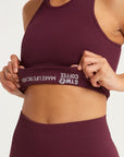 Lotus Rib Knit Bra in Rosewood - Bras - Gym+Coffee IE