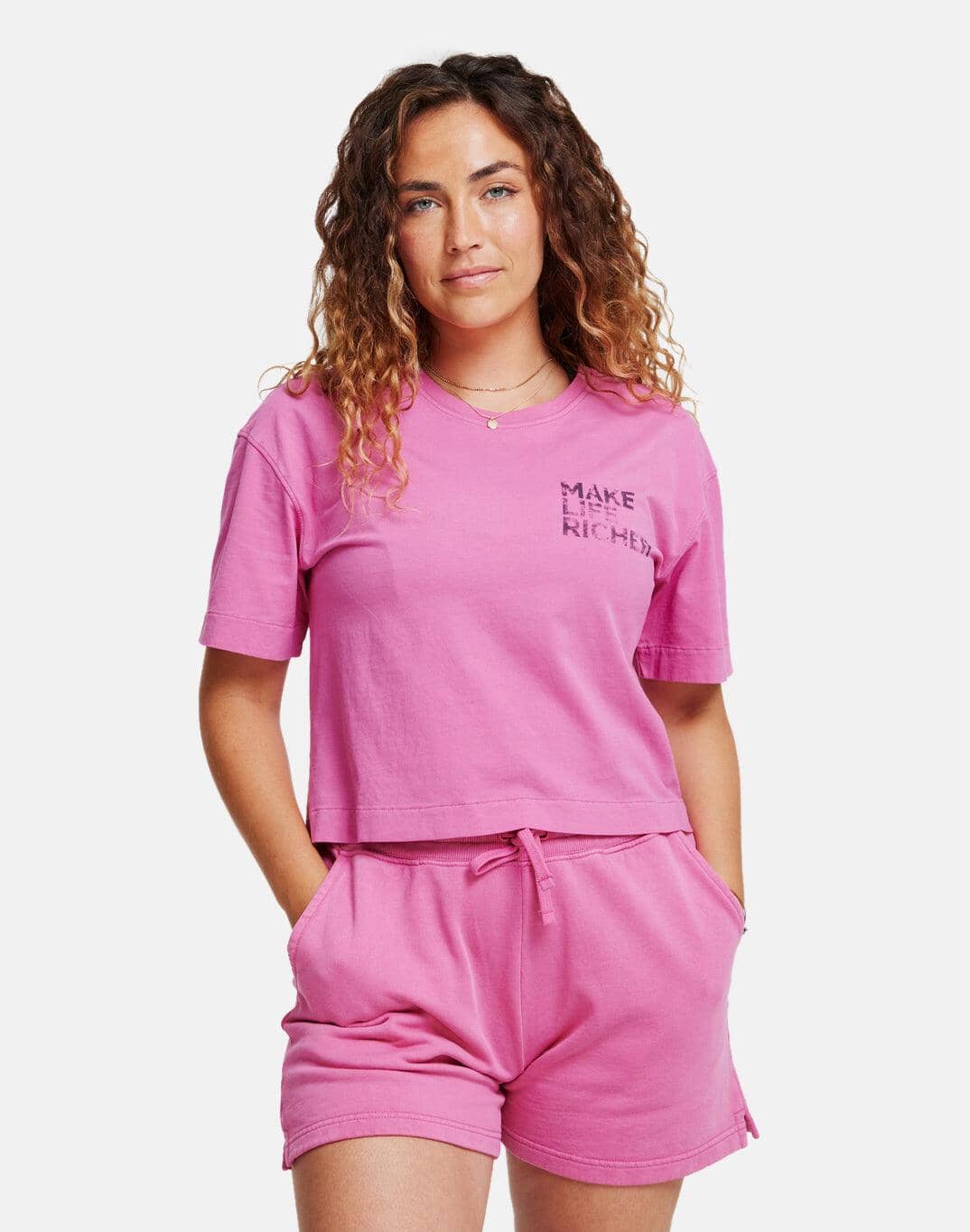 Luna Boxy Tee In Flash Pink - T-Shirts - Gym+Coffee IE