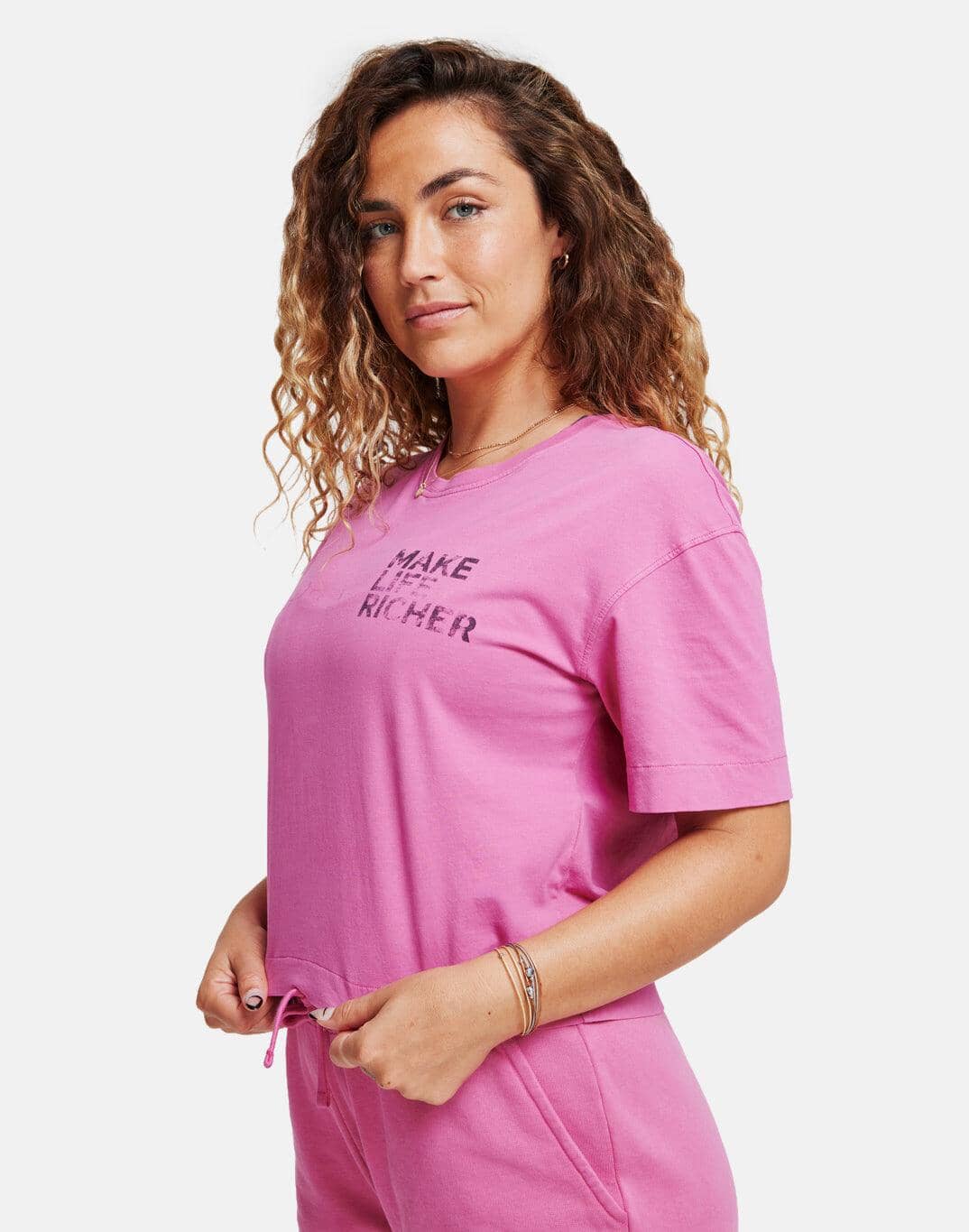 Luna Boxy Tee In Flash Pink - T-Shirts - Gym+Coffee IE