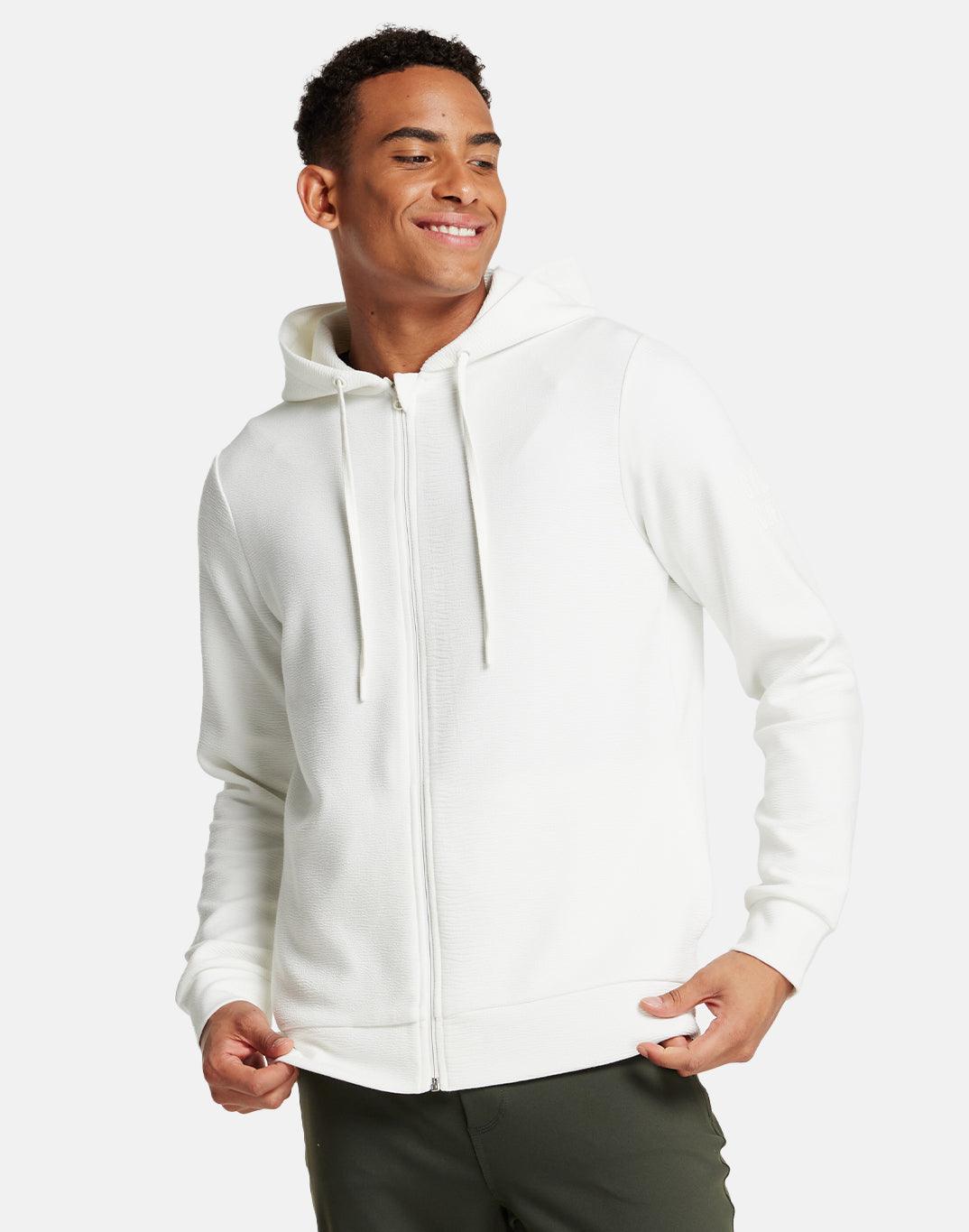 Mens white zip up sale jacket