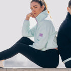 Half Zip Crop Polar Fleece in Mint - Fleeces - Gym+Coffee IE