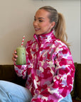 Snap Polar Fleece in Pink Pop Print
