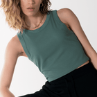 Ribbed Crop Vest in Fern Green - Tanks - Gym+Coffee IE