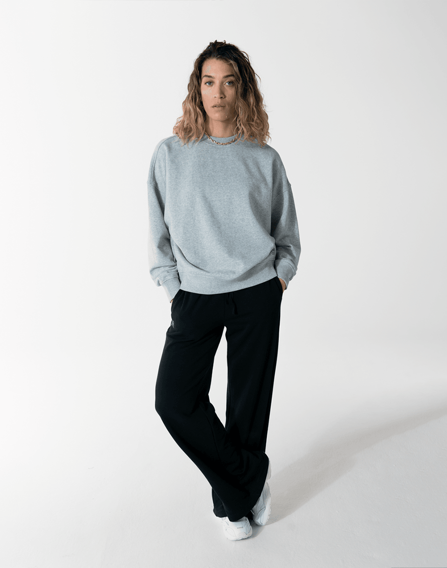 Side Snap Crew in Grey Marl - Sweatshirts - Gym+Coffee IE