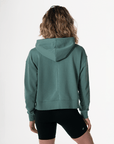 Side Snap Crop Hoodie in Fern Green - Hoodies - Gym+Coffee IE