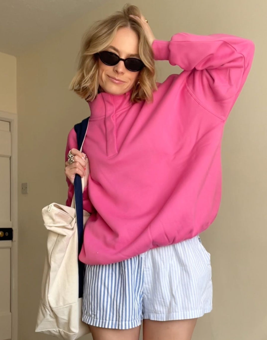 Snap Collar Sierra Sweatshirt in Sangria Sunset