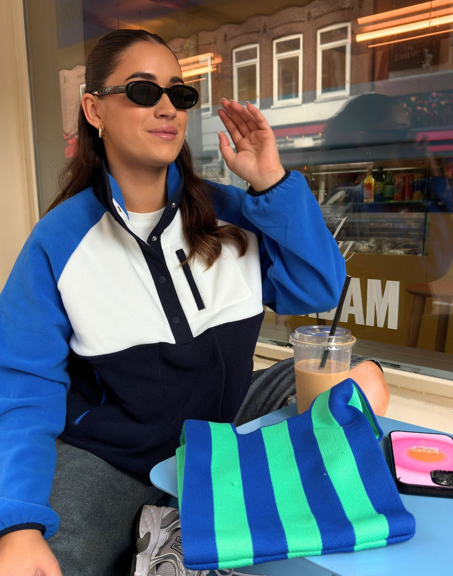 Snap Polar Fleece in Azure Blue