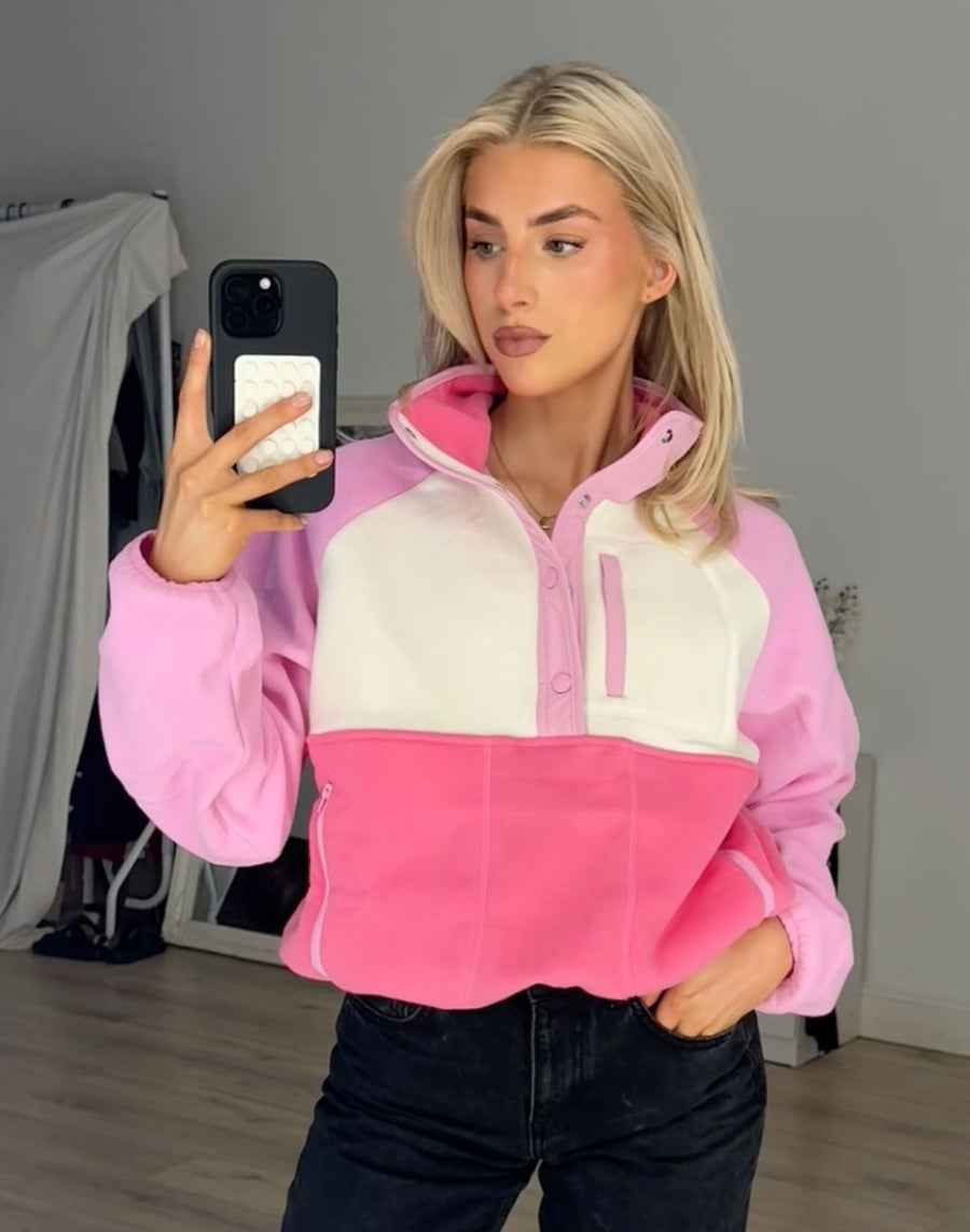 Snap Polar Fleece in Cotton Candy