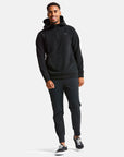 Textured Half Zip Hoodie in Jet Black - Hoodies - Gym+Coffee IE