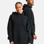 Textured Half Zip Hoodie in Jet Black - Hoodies - Gym+Coffee IE