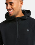 Textured Half Zip Hoodie in Jet Black - Hoodies - Gym+Coffee IE