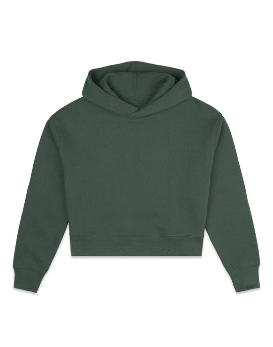 The Women's Pullover Crop Hoodie in Earth Green | Gym+Coffee IE